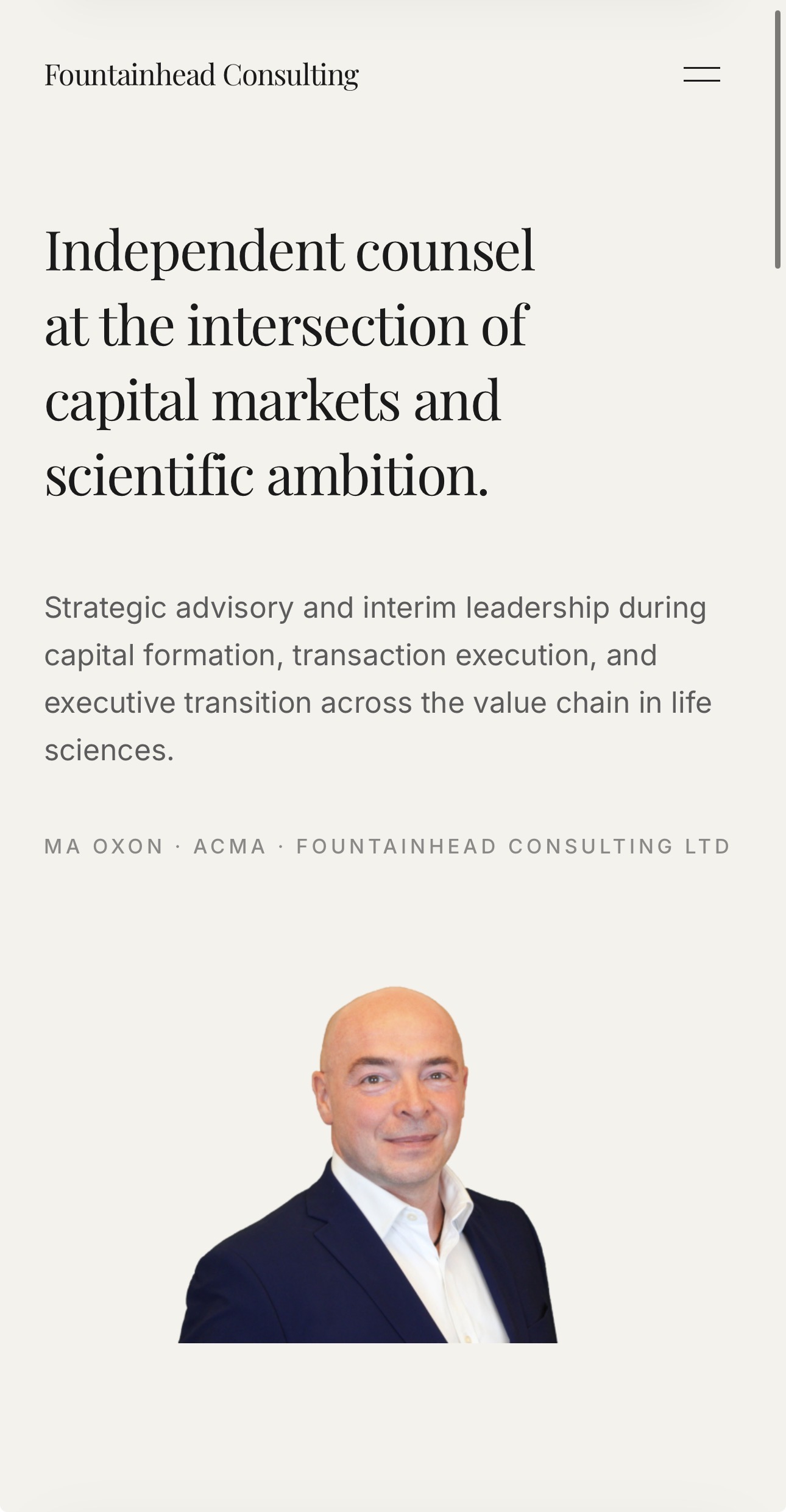 Fountainhead Consulting — mobile view