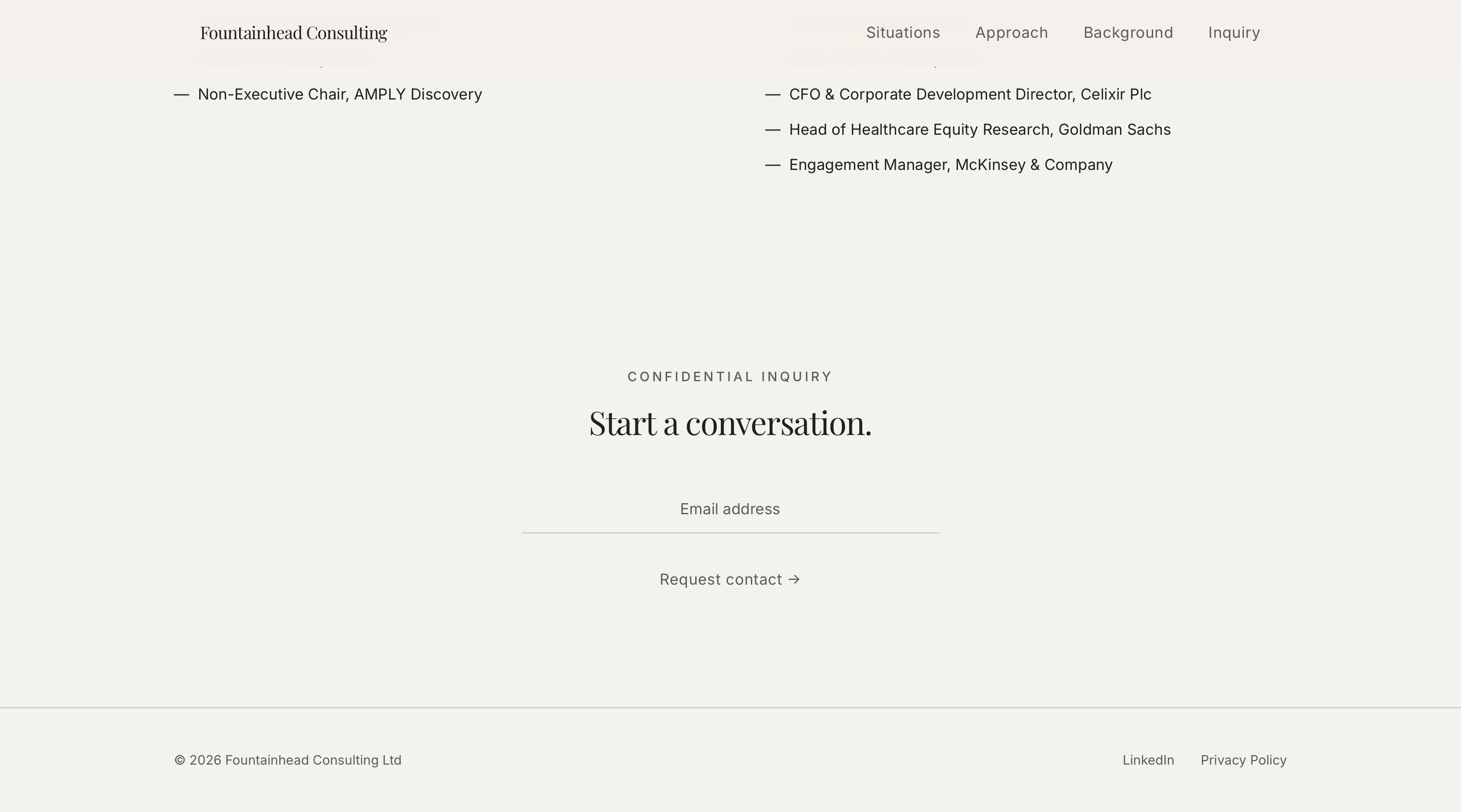 Fountainhead Solutions — contact and inquiry section