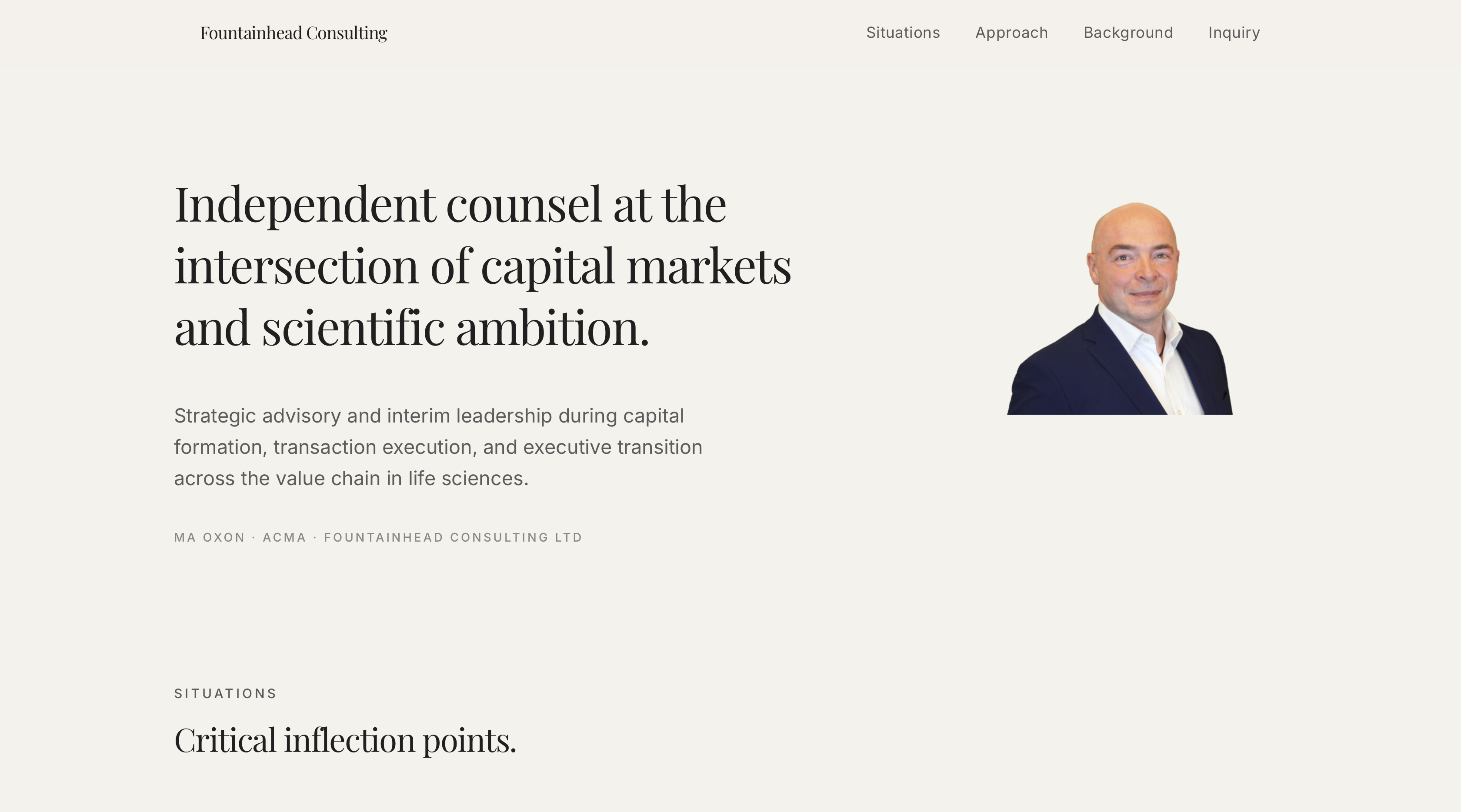 Fountainhead Solutions homepage — desktop